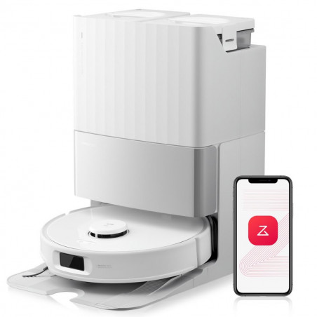 Aspirator robot Roborock Q Revo Edge 5V1 QRES02-00, 18500 Pa, 5200 mAh, 66 W, Cartografiere 3D LiDAR, Reactive AI, FlexiArm, stație de încărcare, autonomie de până la 3 ore, alb