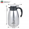 Cană termică de conferință pentru ceai Kinghoff KH 2095, 2 l, pereți dubli, corp din oțel inoxidabil, inox/negru