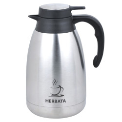 Cană termică de conferință pentru ceai Kinghoff KH 2095, 2 l, pereți dubli, corp din oțel inoxidabil, inox/negru