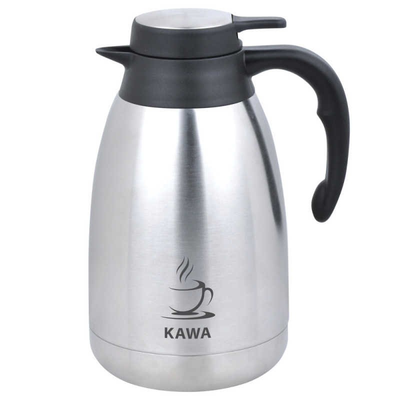 Termos de cafea pentru conferințe Kinghoff KH 2094, 2 l, pereți dubli, corp din oțel inoxidabil, inox/negru