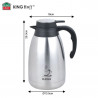 Termos de cafea pentru conferințe Kinghoff KH 2094, 2 l, pereți dubli, corp din oțel inoxidabil, inox/negru