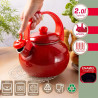 Ceainic cu fluier Kinghoff KH 2080, 2 l, interior emailat, compatibil cu plitele cu inducție, roșu