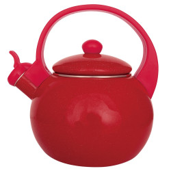 Ceainic cu fluier Kinghoff KH 2080, 2 l, interior emailat, compatibil cu plitele cu inducție, roșu