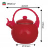 Ceainic cu fluier Kinghoff KH 2080, 2 l, interior emailat, compatibil cu plitele cu inducție, roșu