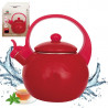 Ceainic cu fluier Kinghoff KH 2080, 2 l, interior emailat, compatibil cu plitele cu inducție, roșu