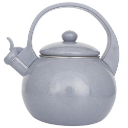Ceainic cu fluier Kinghoff KH 2079, 2 l, interior emailat, compatibil cu plitele cu inducție, gri