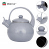 Ceainic cu fluier Kinghoff KH 2079, 2 l, interior emailat, compatibil cu plitele cu inducție, gri
