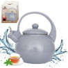 Ceainic cu fluier Kinghoff KH 2079, 2 l, interior emailat, compatibil cu plitele cu inducție, gri