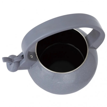 Ceainic cu fluier Kinghoff KH 2079, 2 l, interior emailat, compatibil cu plitele cu inducție, gri