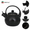 Ceainic cu fluier Kinghoff KH 2039, 2 l, interior emailat, compatibil cu plitele cu inducție, negru