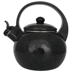Ceainic cu fluier Kinghoff KH 2039, 2 l, interior emailat, compatibil cu plitele cu inducție, negru