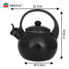 Ceainic cu fluier Kinghoff KH 2039, 2 l, interior emailat, compatibil cu plitele cu inducție, negru