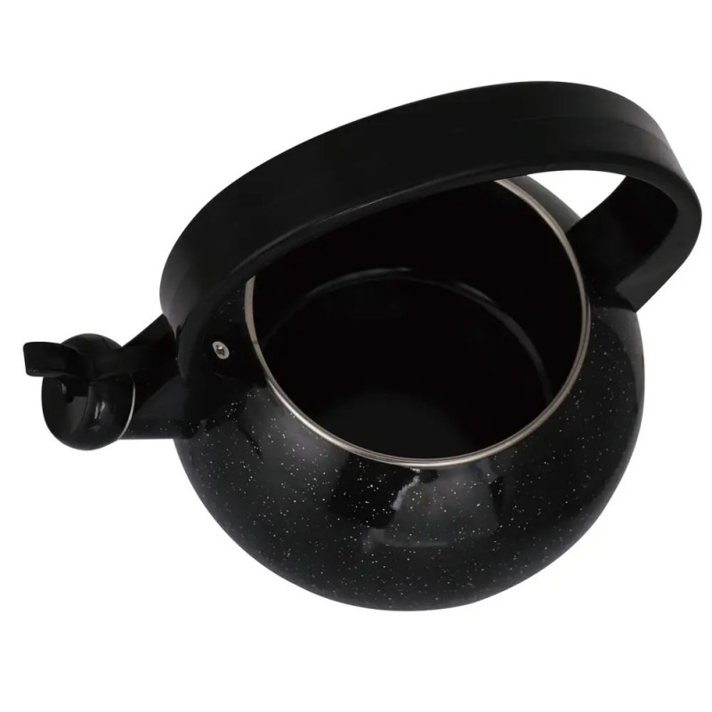 Ceainic cu fluier Kinghoff KH 2039, 2 l, interior emailat, compatibil cu plitele cu inducție, negru