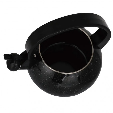 Ceainic cu fluier Kinghoff KH 2039, 2 l, interior emailat, compatibil cu plitele cu inducție, negru