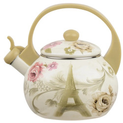Ceainic cu fluier Kinghoff KH 2038, 2 l, interior emailat, compatibil cu plitele cu inducție, multicolor