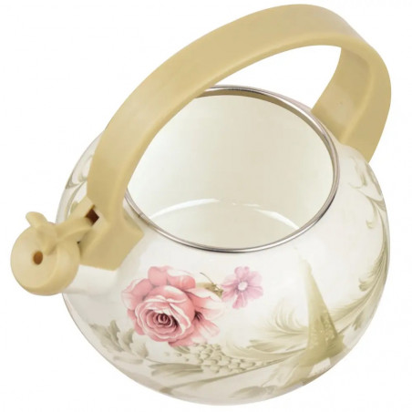 Ceainic cu fluier Kinghoff KH 2038, 2 l, interior emailat, compatibil cu plitele cu inducție, multicolor