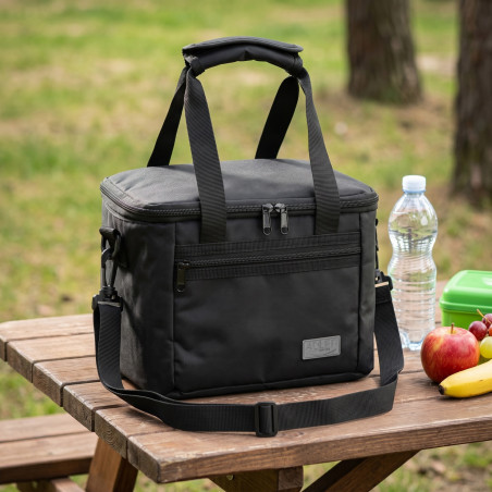 Geantă termo Adler AD 4540, 7 l, spumă de 5 mm, buzunar interior + buzunar exterior, alimente/băuturi, negru