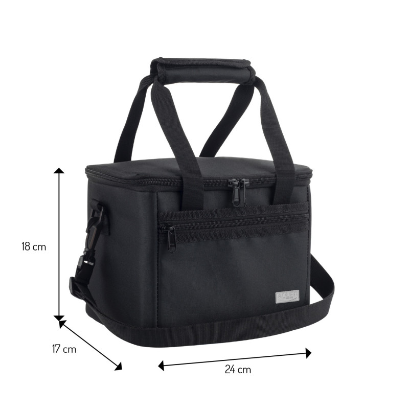 Geantă termo Adler AD 4540, 7 l, spumă de 5 mm, buzunar interior + buzunar exterior, alimente/băuturi, negru