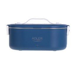 Cutie electrică pentru prânz Adler AD 4522, 45 W, 0,8 l, până la 70 °C, recipient din oțel inoxidabil, geantă termică, albastră