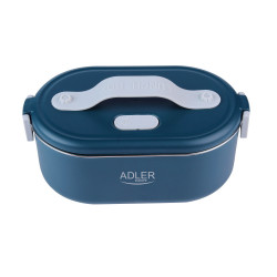 Cutie electrică pentru prânz Adler AD 4522, 45 W, 0,8 l, până la 70 °C, recipient din oțel inoxidabil, geantă termică, albastră