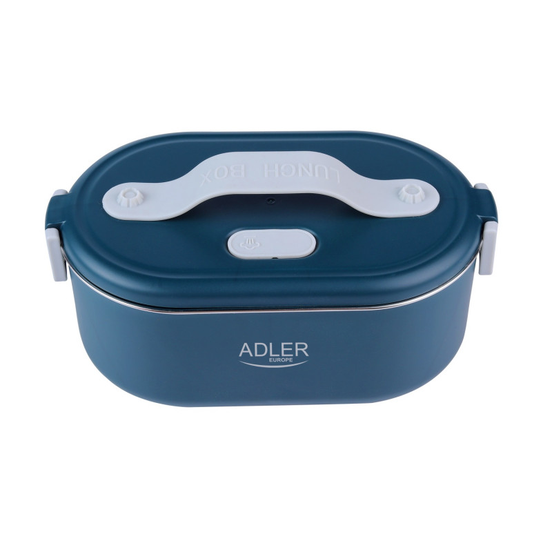 Cutie electrică pentru prânz Adler AD 4522, 45 W, 0,8 l, până la 70 °C, recipient din oțel inoxidabil, geantă termică, albastră