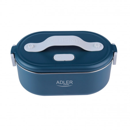 Cutie electrică pentru prânz Adler AD 4522, 45 W, 0,8 l, până la 70 °C, recipient din oțel inoxidabil, geantă termică, albastră