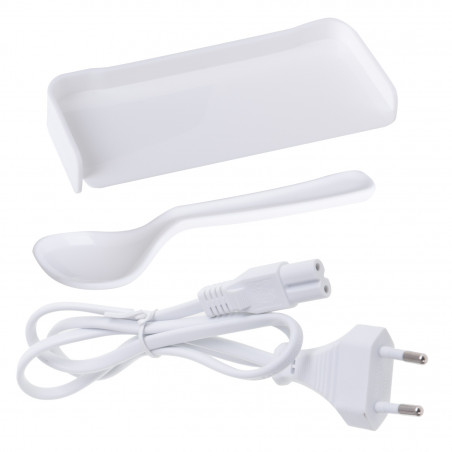 Cutie electrică pentru prânz Adler AD 4522, 45 W, 0,8 l, până la 70 °C, recipient din oțel inoxidabil, geantă termică, albastră