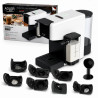 Mașină de espresso Adler AD 4391, 1400 W, 20 bar, 0,8 l, 8 accesorii, funcție de spumare, alb/negru