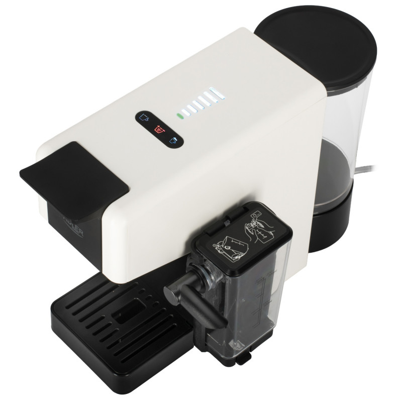 Mașină de espresso Adler AD 4391, 1400 W, 20 bar, 0,8 l, 8 accesorii, funcție de spumare, alb/negru