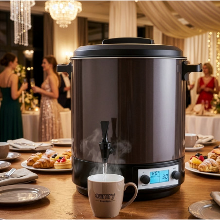 Vas electric de pasteurizare Camry CR 4537, 2600 W, 28 l, ecran LCD, 30-100 °C, menținere a temperaturii, cronometru, oțel inoxidabil, antracit/negru