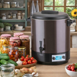 Vas electric de pasteurizare Camry CR 4537, 2600 W, 28 l, ecran LCD, 30-100 °C, menținere a temperaturii, cronometru, oțel inoxidabil, antracit/negru