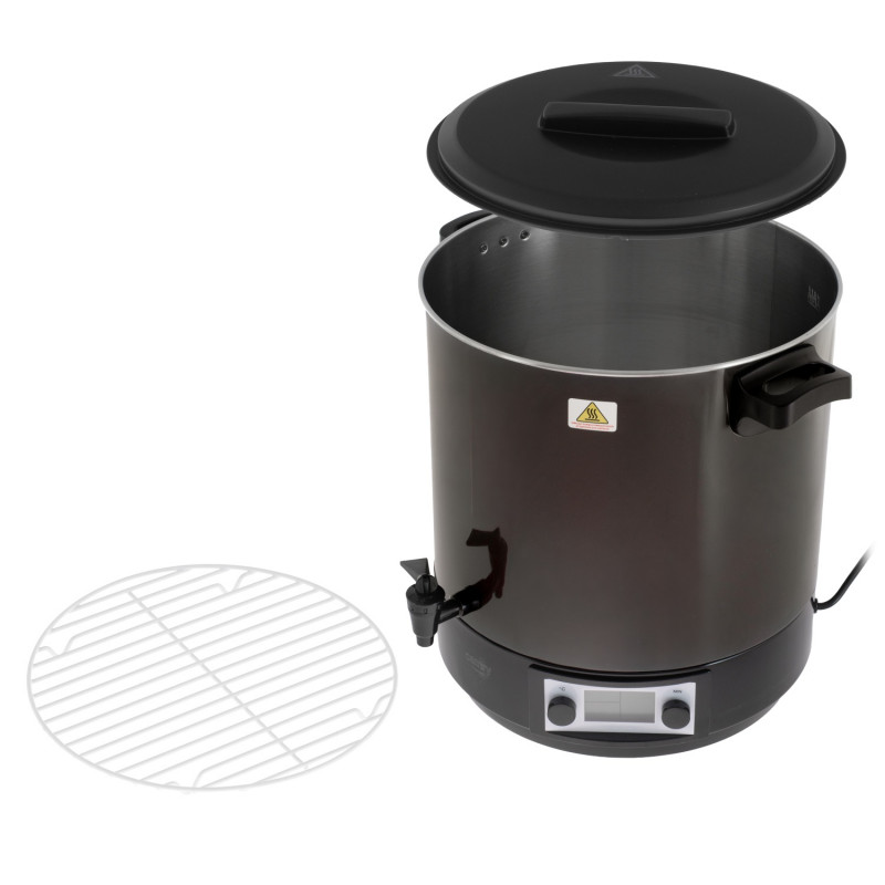 Vas electric de pasteurizare Camry CR 4537, 2600 W, 28 l, ecran LCD, 30-100 °C, menținere a temperaturii, cronometru, oțel inoxidabil, antracit/negru