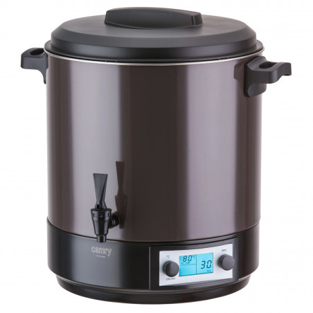 Vas electric de pasteurizare Camry CR 4537, 2600 W, 28 l, ecran LCD, 30-100 °C, menținere a temperaturii, cronometru, oțel inoxidabil, antracit/negru