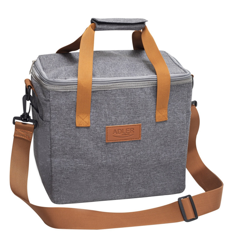 Geantă termică Adler AD 4536, 10 l, spumă de 5 mm, buzunare exterioare, alimente/băuturi, gri/portocaliu