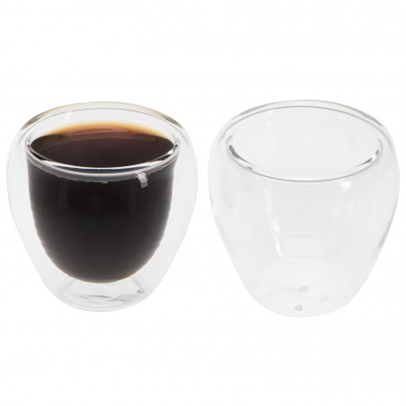 Set de 2 pahare de sticlă pentru espresso Camry CR 4427, reci la atingere, 72 ml, cu pereți dubli, -20 °C–100 °C, fără BPA, transparente