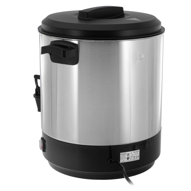 Vas electric pentru pasteurizare și fierbere Adler AD 4538, 3000 W, 28 l, 30-100 °C, menținere a căldurii, indicator luminos, oțel inoxidabil/negru