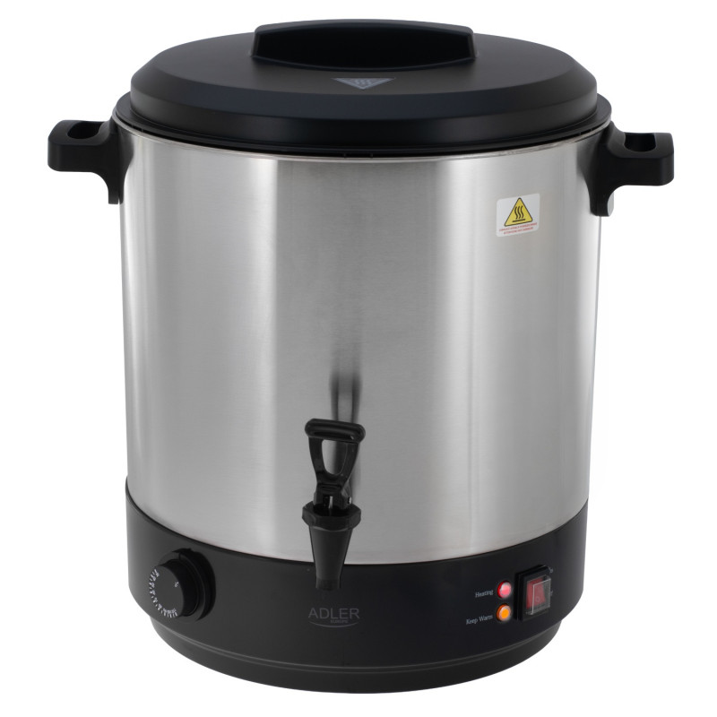 Vas electric pentru pasteurizare și fierbere Adler AD 4538, 3000 W, 28 l, 30-100 °C, menținere a căldurii, indicator luminos, oțel inoxidabil/negru