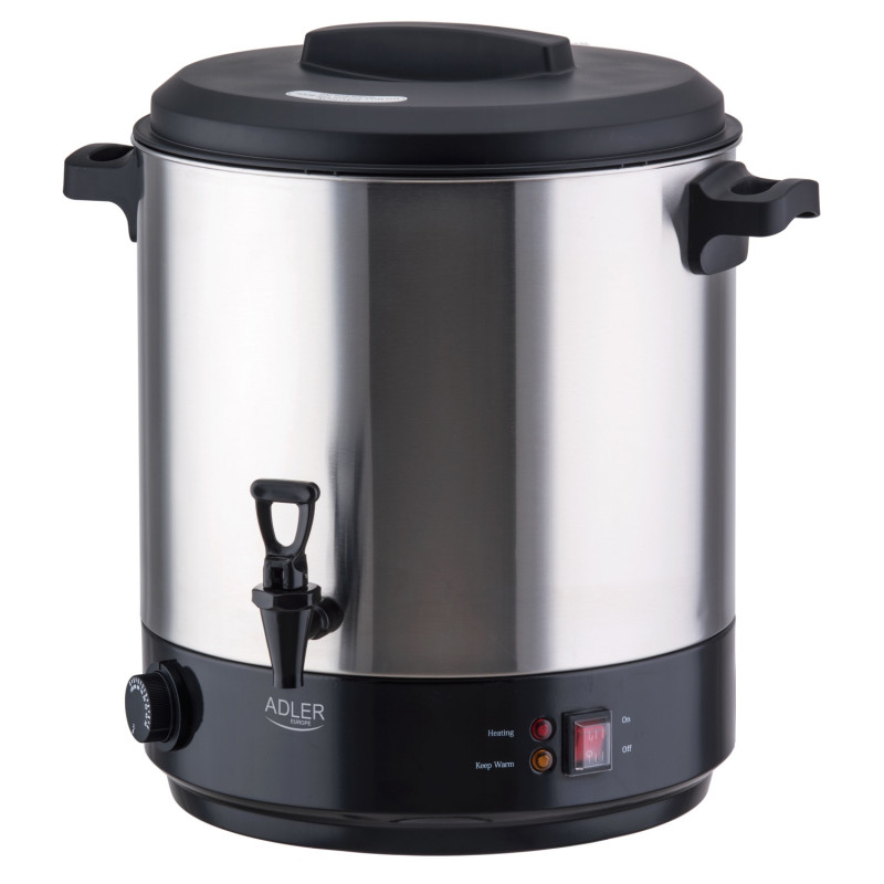 Vas electric pentru pasteurizare și fierbere Adler AD 4538, 3000 W, 28 l, 30-100 °C, menținere a căldurii, indicator luminos, oțel inoxidabil/negru