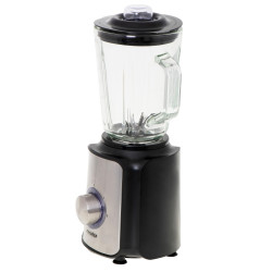Blender Mesko MS 4080, 1200 W, 1,5 l, 21 000 rpm, 6 lame, 2 viteze + funcție puls, capac cu orificiu, inox/negru