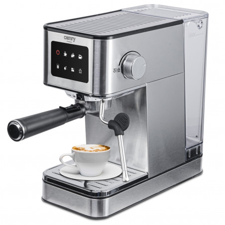 Aparat de espresso 7-în-1 Camry CR 4389, 1200 W, 20 bar, 1,7 l, control PID, panou LCD tactil, încălzire cești, extracție la rece, oțel inoxidabil
