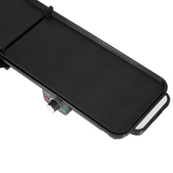 Grătar electric dublu pliabil Adler AD 6617, 3000 W, deschidere la 180°, 96 x 26 cm, plăci antiaderente, 2 termostate, tavă pentru grăsime, negru