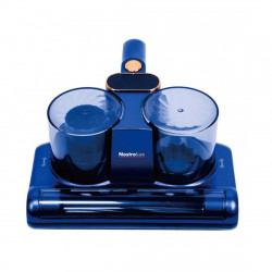 Aspirator anti-acarieni NostroLux NL1003B, fără fir, 120 W, 14,8 V, 2500 mAh, LED UVC, ultrasunete, albastru
