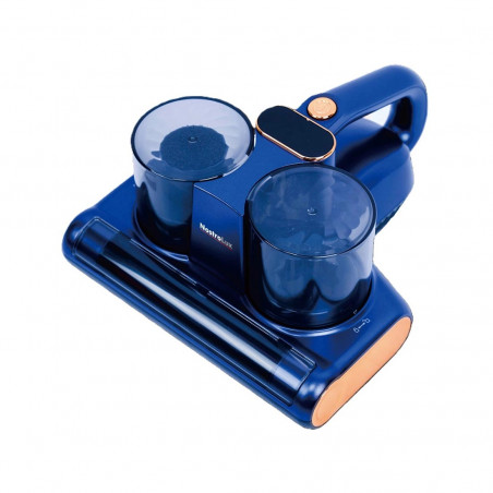 Aspirator anti-acarieni NostroLux NL1003B, fără fir, 120 W, 14,8 V, 2500 mAh, LED UVC, ultrasunete, albastru