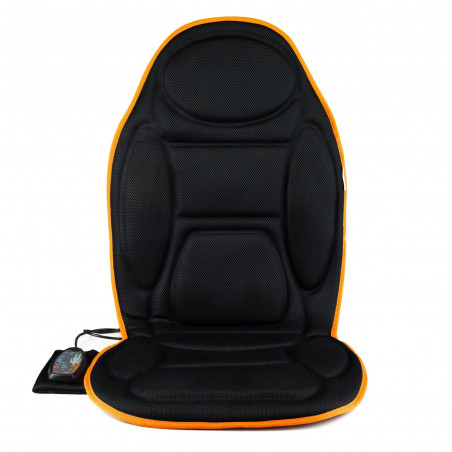 Pernă/scaun de masaj Medivon Cosy Mesh, 12 W, 4 zone, 5 moduri, încălzire, cronometru, telecomandă, negru/portocaliu