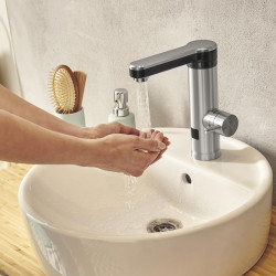 Baterie cu încălzitor Rovus 110073326, Rotație a gura de scurgere de 120°, Încălzire rapidă, Memorie de temperatură, Afișaj, Oțel inoxidabil