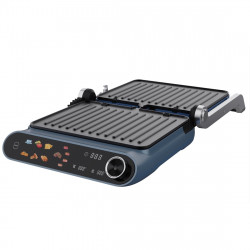 Grătar electric Nostro Lux NL51442P, 2200 W, ecran tactil, plăci mobile antiaderente, deschidere la 180°, albastru