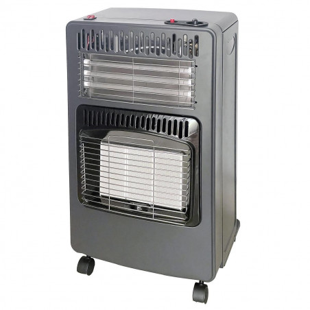 Soba de încălzire pe gaz și electricitate Elite EGERH-1219, 4200 W, 30 mbar, 3 trepte, Plăci cu infraroșu, G30/G31, Analizor, Protecție la lipsa flăcării, Argintiu
