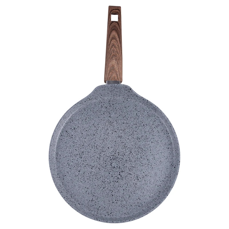 Tigaie pentru clatite Galileo Carrara SChef 2191315, 28 cm, 5 straturi, Acoperire ceramica, Fara PFAS și PTFE, Inductie, Gri/Maro