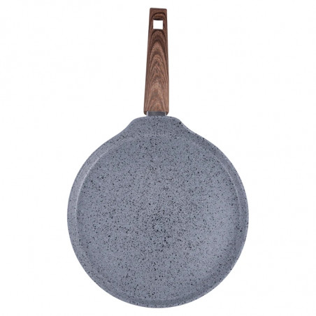 Tigaie pentru clatite Galileo Carrara SChef 2191315, 28 cm, 5 straturi, Acoperire ceramica, Fara PFAS și PTFE, Inductie, Gri/Maro