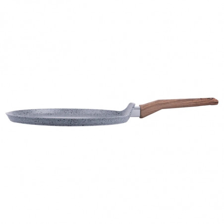 Tigaie pentru clatite Galileo Carrara SChef 2191315, 28 cm, 5 straturi, Acoperire ceramica, Fara PFAS și PTFE, Inductie, Gri/Maro
